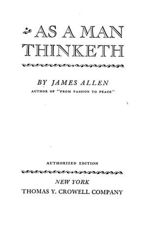Cover of As a man thinketh